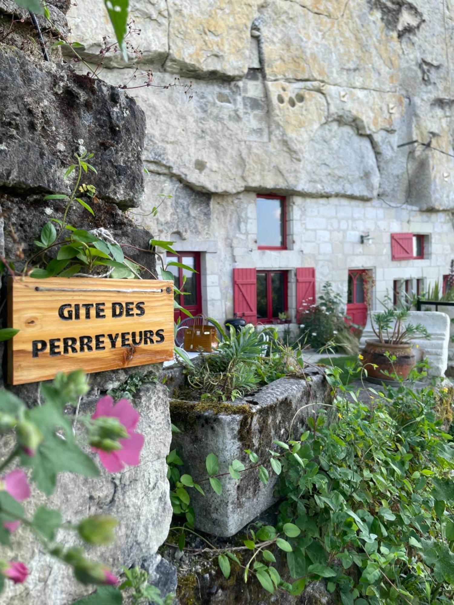 Gite Des Perreyeurs - Maison Troglodyte Avec Vue Sur Loire Montsoreau Zewnętrze zdjęcie